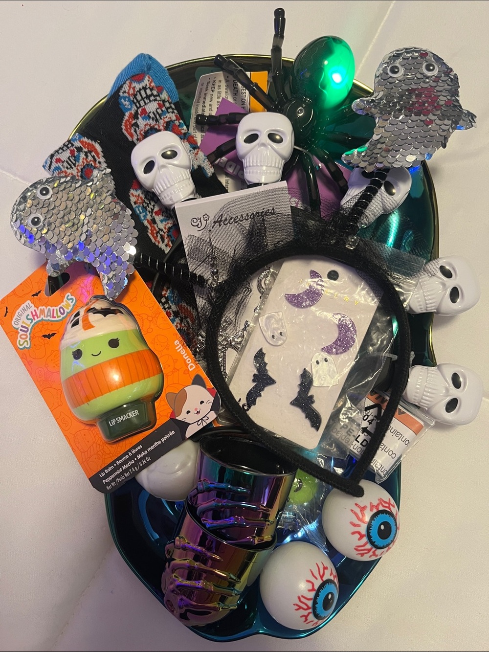 Kids Accessories Halloween Skull Headband and Lip Balm Set - 14 pieces - New
